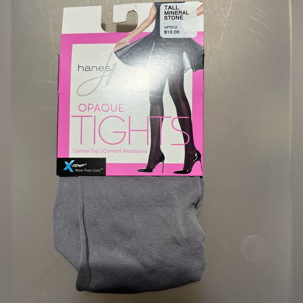 Womens Hanes Opaque Tights With Comfort Waistband Mineral Stone New Size Tall Womens Hanes Opaque Tights With Comfort Waistband Mineral Stone New Size Tall